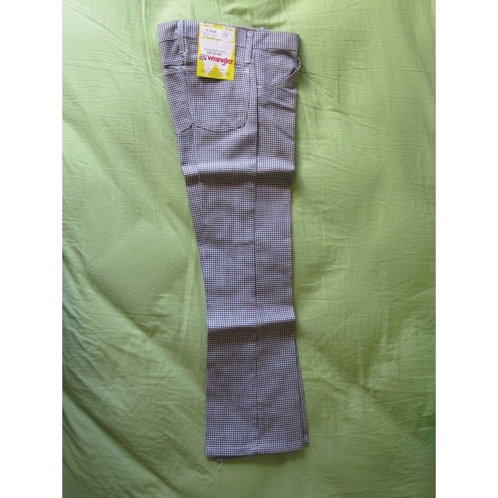 70s Vintage Wrangler Houndstooth Pattern 11 Slim Pants Boys/Girls Hippy Cute